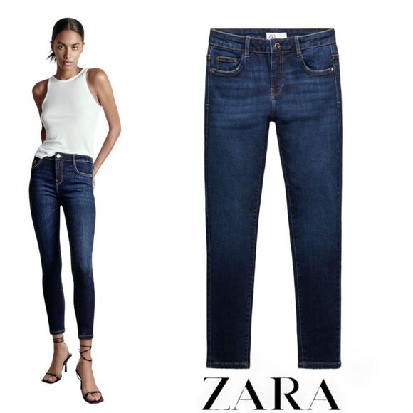 ZARA | Blue | Z1975 MID-RISE SKINNY JEANS - Picture 1 of 11